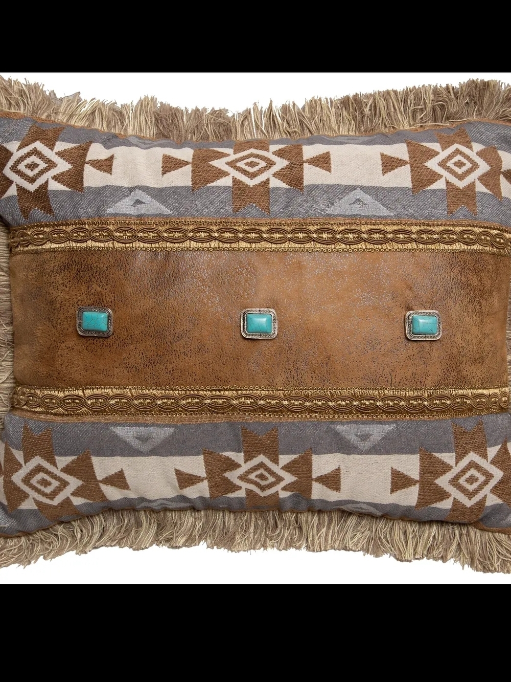 Wrangler Brown, Turquoise & Gray Southwestern Accent Pillow